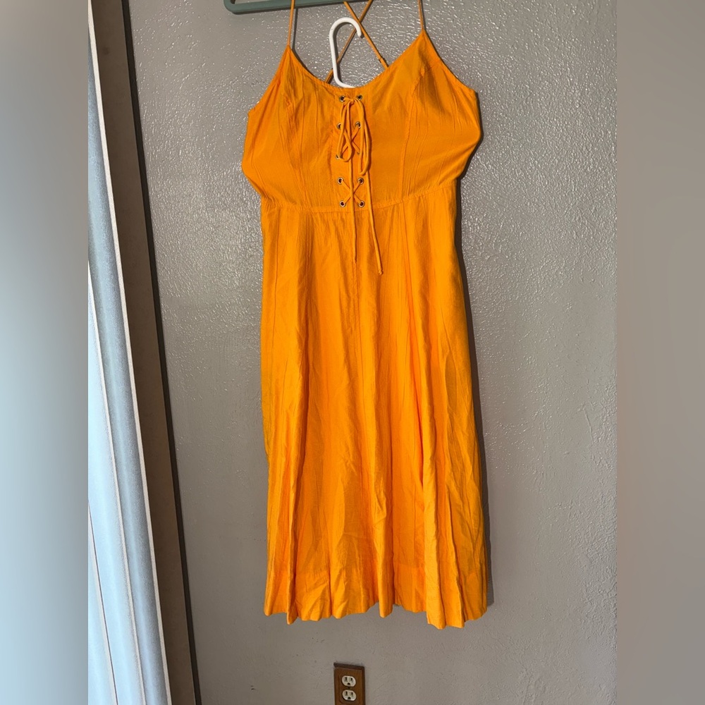 NWT Maeve Anthropologie Orange Summer Dress Cottagecore size Small